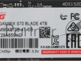 Накопитель SSD ADATA XPG BLADE S70, 4Tb, PCIe 4.0 x4, M.2 2280, NVMe, R/W 7400/6600, с радиатором 9