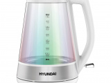 Чайник электрический Hyundai HYK-G3037 белый/прозрачный 1