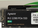 Накопитель SSD Apacer 1Tb, M.2 2280,  AS2280P4 PCIe 3.0 x4, NVMe, R/W 3000/2000 1