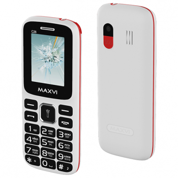 Мобильный телефон Maxvi C26 Белый/красный