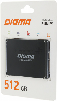 Накопитель SSD Digma Run P1, 512Gb, SATA III, 2.5", без NVMe, R/W 500/400
