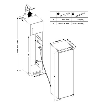 Встраиваемый холодильник Schaub Lorenz SL SE310WE