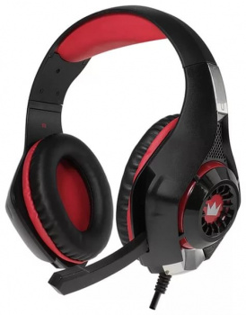 Гарнитура проводная Crown CMGH-101T Черный/красный