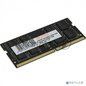 Оперативная память Qumo, DDR4, 16GB (1x16 GB), 2400 MHz, CL16, SO-DIMM, черный