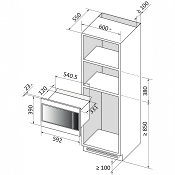 Печь свч встраиваемая Brandt BMS7120WW
