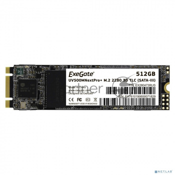 Накопитель SSD ExeGate NextPro+ UV500TS512, 512Gb, M.2 2280, SATA III, R/W 568/500