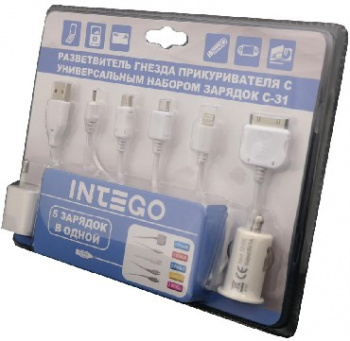 Зарядное устройство от прикуривателя 12-24в INTEGO INTEGO С-31 универсальный набор зарядок