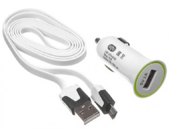 Зарядное устройство от прикуривателя 12-24в Olto OLTO CCH-2103 АЗУ USB 1A + кабель MICROUSB