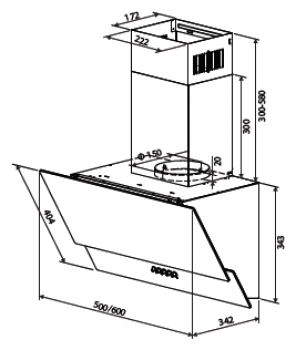 Вытяжка HOMSAir Saturn Push 50 Glass White