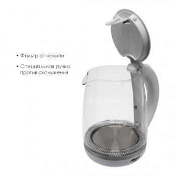 Чайник электрический ATLANTA ATH-2471 стекло белый