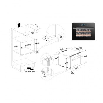 Встраиваемый винный шкаф Temptech OZ45SBTOP
