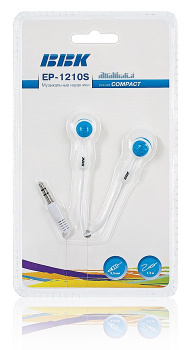 Наушники проводные BBK EP-1210S Синий Синий