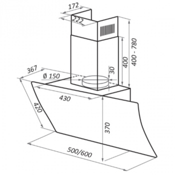 Вытяжка Maunfeld Star Chef 60 Glass Biedge