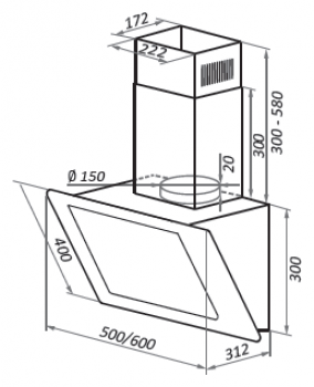 Вытяжка HOMSAir Elf 50 Glass White