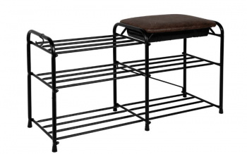 Обувница ЗМИ Подставка для обуви 80см,3пол,сид,чернПДОсС 83 Ч 43982