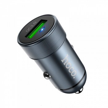 Зарядное устройство от прикуривателя 12-24в Hoco Z32 1USB QC3.0 серый