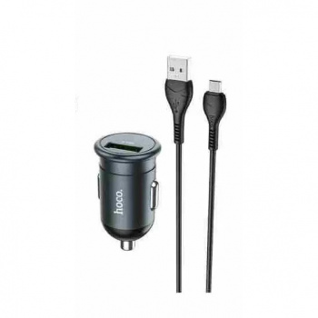 Зарядное устройство от прикуривателя 12-24в Hoco Z43 1USB серый