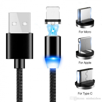 Кабель X-CABLE магнитный 360° USB 2.0 - USB type-C 1м Чёрный