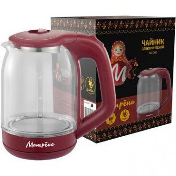 Чайник электрический МАТРЁНА MA-006 стекло вишневый