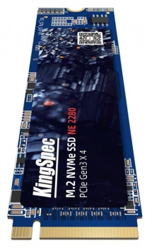 Накопитель SSD KingSpec NE-1TB, 1024GB, PCIe 3.0 x4, M.2 2280, NVMe, R/W 2400/1900