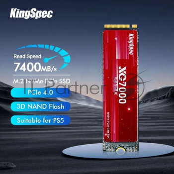 Накопитель SSD KingSpec XG7000, 1Tb, PCIe 4.0 x4, M.2 2280, NVMe, R/W 7400/6600