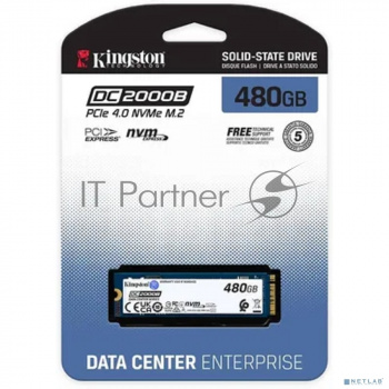 Накопитель SSD Kingston DC2000B, 480GB, PCIe 4.0 x4, M.2 2280, R/W 7000/800