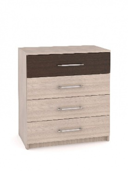 Комод МЕБЕЛЬ-КОМПЛЕКС Комод Камелия К4КМ Шимо Ясень светлый+Венге Цаво/Шимо Ясень Светлый (2 пак)