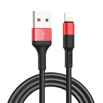 Кабель Hoco X26 Xpress lightning 1м черно-красный