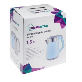 Чайник электрический HOMESTAR HS-1019 стальной голубой