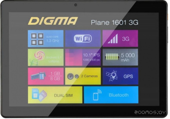 Планшетный компьютер Digma Plane 1601 3G Чёрный