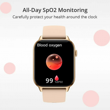 Смарт часы Colmi C60 Золото Frame White Silicone Strap