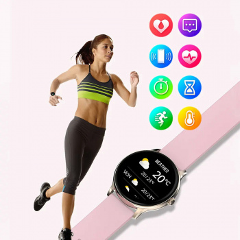 Смарт часы Colmi i10 Золото Frame Pink Silicone Strap
