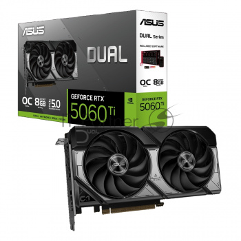 Видеокарта ASUS RTX5060Ti DUAL OC 8GB GDDR7 128bit 3xDP HDMI 2FAN RTL [DUAL-RTX5060TI-O8G]