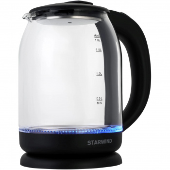 Чайник электрический Starwind SKG1779 прозрачный/черный