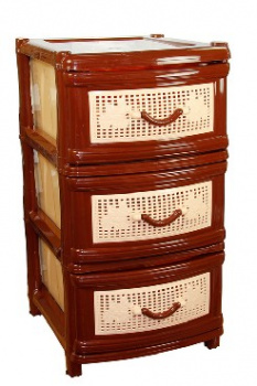 Акс.пласт.мебель АЛЬТЕРНАТИВА М1353 Комод 3-х секцион. (коричневый)