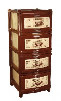 Акс.пласт.мебель АЛЬТЕРНАТИВА М1356 Комод 4-х секцион. (коричневый)