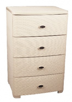 Акс.пласт.мебель АЛЬТЕРНАТИВА М4059 Комод "Плетенка" 4-х секцион. широкий (сл.кость)