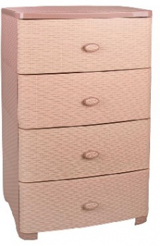 Акс.пласт.мебель АЛЬТЕРНАТИВА М4061 Комод "Плетенка" 4-х секцион. широкий (какао)