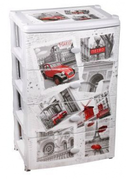 Акс.пласт.мебель АЛЬТЕРНАТИВА М7112 Комод "Ретро" 4-х секцион. широкий