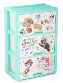 Акс.пласт.мебель АЛЬТЕРНАТИВА М7990 Комод "Щенячий Патруль" 3-х секцион.