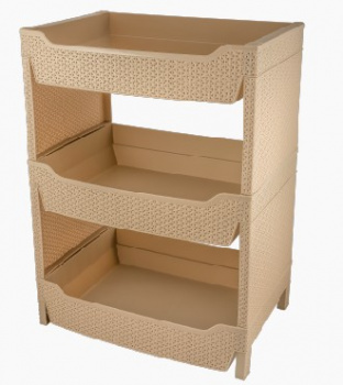 Акс.пласт.мебель BRANQ Этажерка Nature 3-секционная прямоугольная кофейный BQ3776КФ