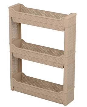 Акс.пласт.мебель BRANQ Этажерка Nature 3-секционная узкая Кофейный BQ3768КФ