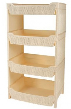 Акс.пласт.мебель BRANQ Этажерка Nature 4-секционная слоновая кость BQ3777СЛК
