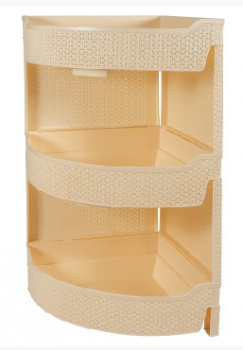 Акс.пласт.мебель BRANQ Этажерка Nature угловая 3-секционная слоновая кость BQ3778СЛК