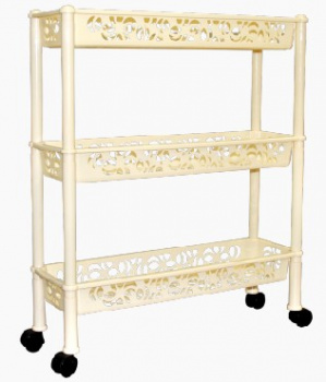 Акс.пласт.мебель BRANQ Этажерка трехсекционная прямоугольная длинная Prima слоновая кость BQ2830СЛК