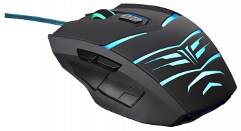 Мышь проводная  Oklick 745G LEGACY черный/голубой