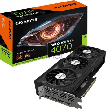 Видеокарта Gigabyte GV-N4070WF3OC-12GD 12288Mb 192 GDDR6X 2490/21000 HDMIx1 DPx3 HDCP Ret