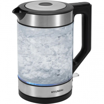 Чайник электрический Hyundai HYK-G3509 черный/прозрачный