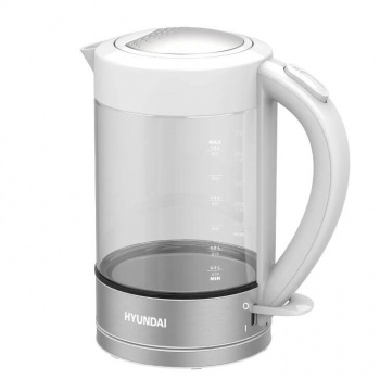Чайник электрический Hyundai HYK-G9990 белый/серебристый