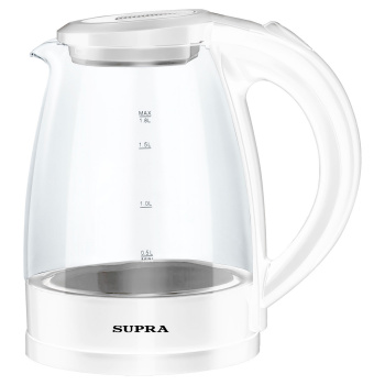 Чайник электрический Supra KES-1854G белый/прозрачный стекло